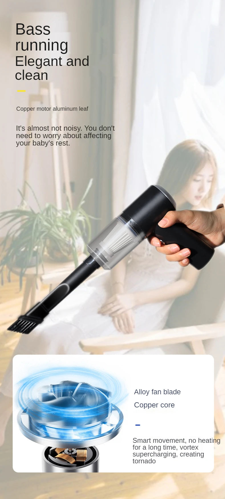 Wireless Mini Car Vacuum Cleaner Portable