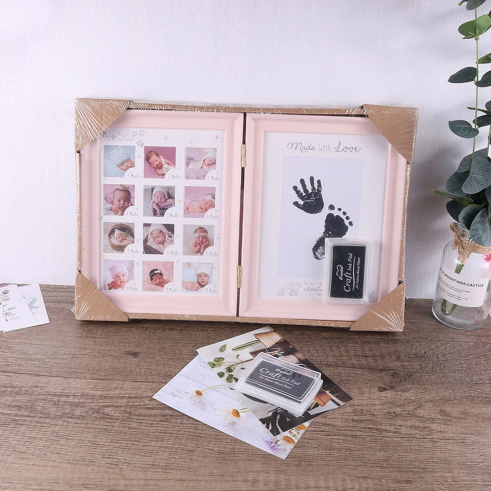 Book Style 12 Months Growth Baby One Year Old Child Handprint Footprints