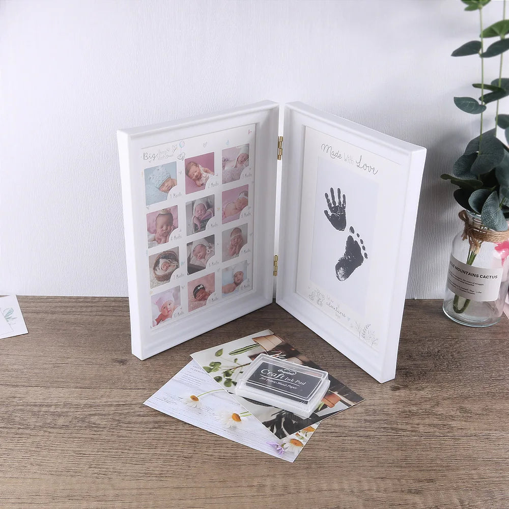 Book Style 12 Months Growth Baby One Year Old Child Handprint Footprints
