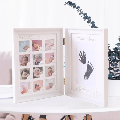 Book Style 12 Months Growth Baby One Year Old Child Handprint Footprints