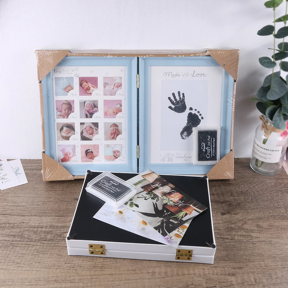 Book Style 12 Months Growth Baby One Year Old Child Handprint Footprints